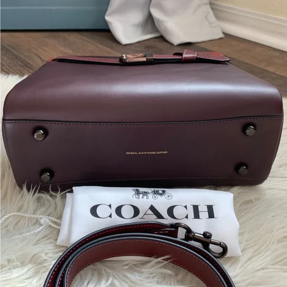 Coach Tate Carryall 29 Satchel Oxblood Multi Pewter - Picture 12 of 17